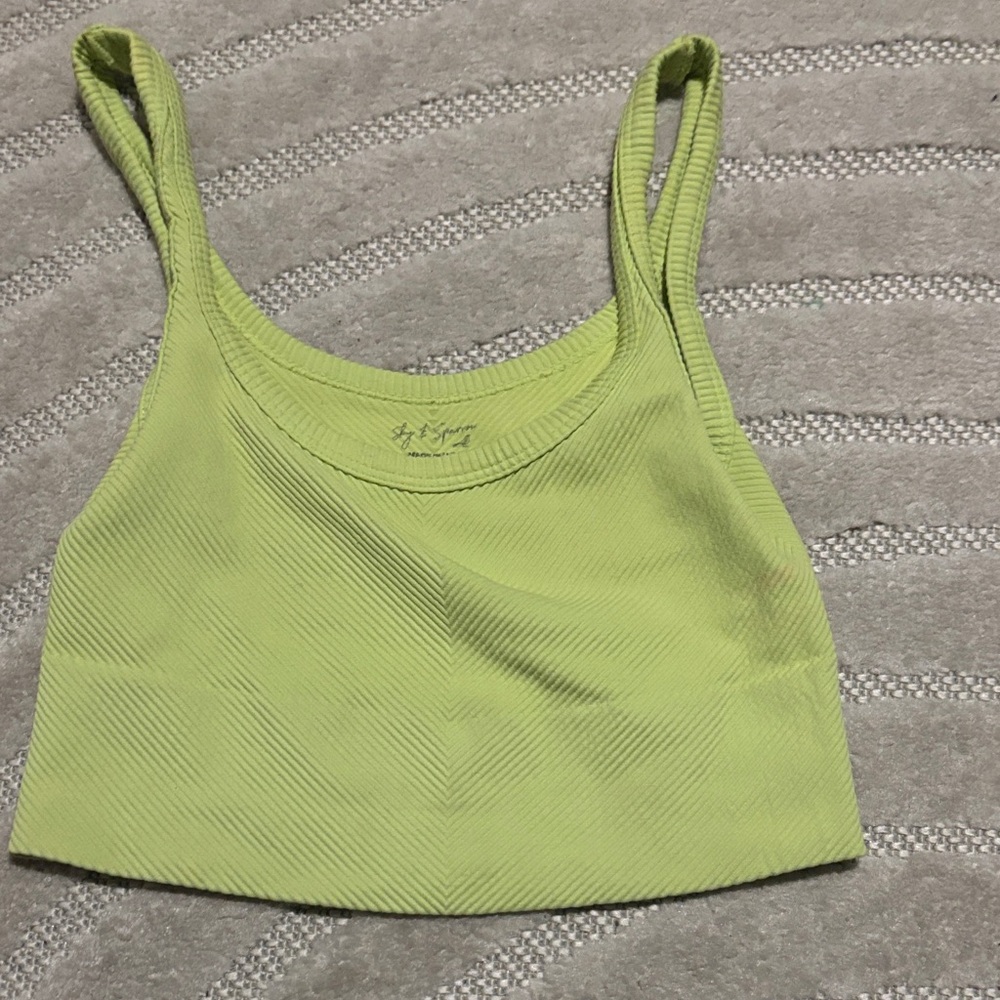Tilly's Light Green Ribbed Tank Top